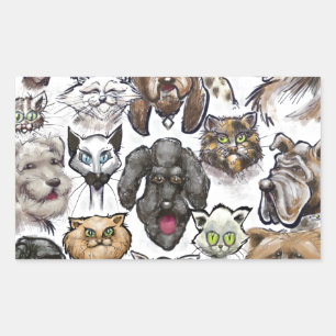 Cats n Dogs Rectangular Sticker