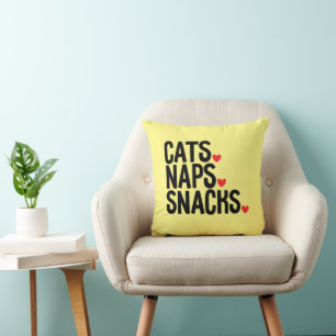 Cats Naps Snacks - Cat lovers Cushion