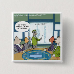 Cats Natural Enemy Funny 15 Cm Square Badge