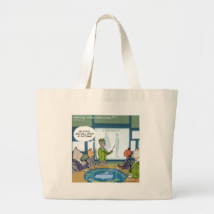 Cats Natural Enemy Funny Large Tote Bag