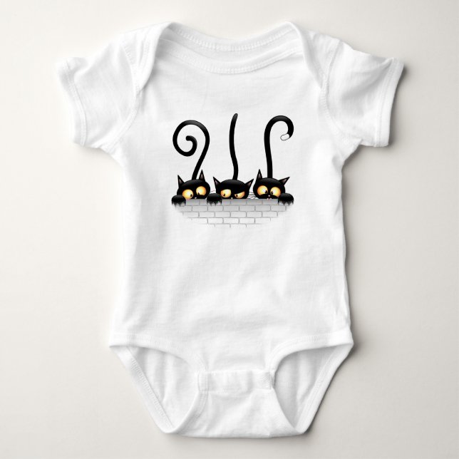 Cats Naughty, Playful and Funny Characters Baby Bodysuit (Front)