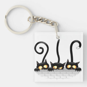 Cats Naughty, Playful and Funny Characters Key Ring
