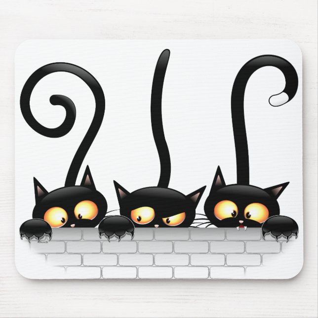 Cats Naughty, Playful and Funny Characters Mouse Pad (Front)
