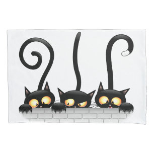 Cats Naughty, Playful and Funny Characters Pillowcase