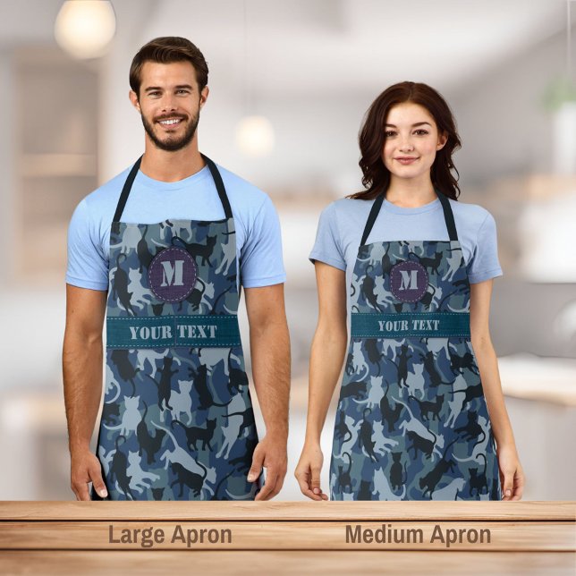 Cats Navy Camouflage Apron (Creator Uploaded)