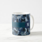 Cats Navy Camouflage Coffee Mug (Front Right)