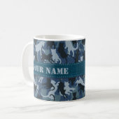 Cats Navy Camouflage Coffee Mug (Front Left)