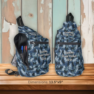 Cats Navy Camouflage Sling Bag