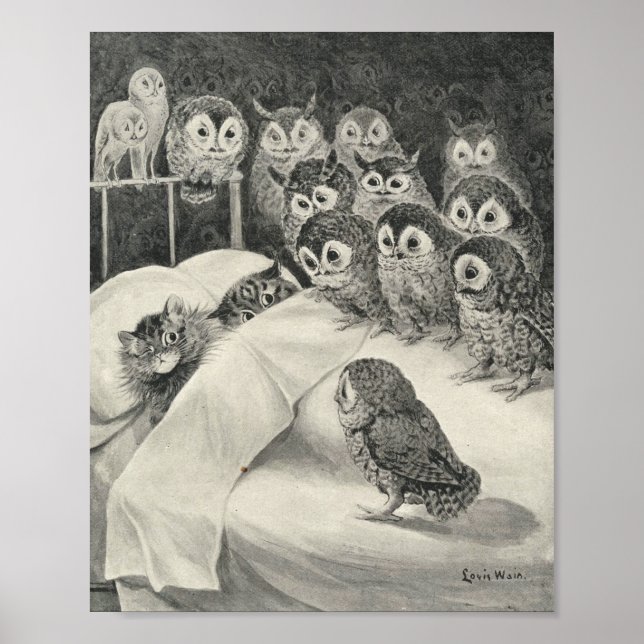 Cats Nightmare. Louis Wain Poster (Front)