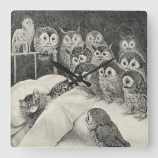 Cats Nightmare. Louis Wain Square Wall Clock