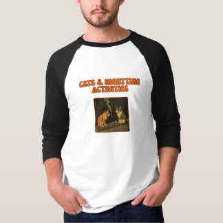 Cats & Nighttime Activities – Retro Funny Cat Art T-Shirt