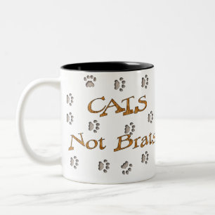 Cats Not Brats Two-Tone Coffee Mug