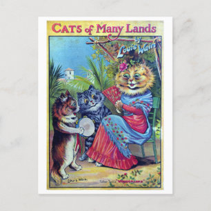 Cats of Many Lands - Louis Wain Holiday Postcard