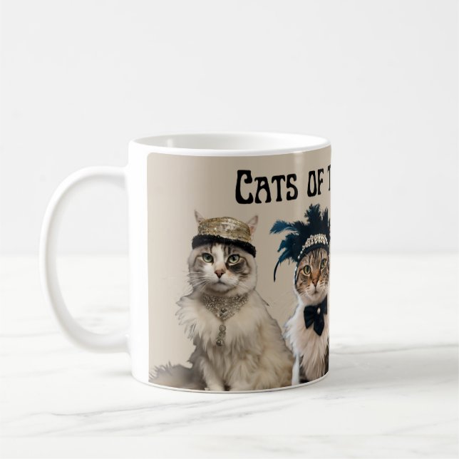 Cats of the 1920s Gatsy dancing flapper girl cat  Coffee Mug (Left)