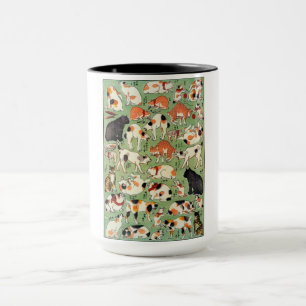 Cats of The Edo era, Utagawa Yoshifuji, Ukiyo-e Mug