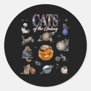 Cats of The Galaxy Funny Space Planet Universe Cat Classic Round Sticker