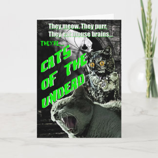 Cats of the Undead Halloween Card