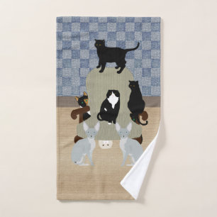 Cats on a Big Chair Hand Towel