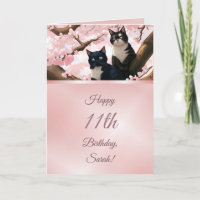 Cats On A Cherry Blossom Tree Girls Birthday