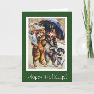 Cats on a Shopping Spree Holiday Card