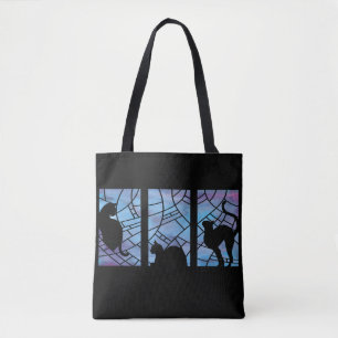 Cats on a Stained Glass Window - Evening Tote Bag