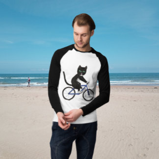 Cats on bikes bicycle cat sporty cyclist  T-Shirt