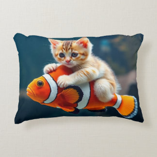 Cats on Clownfish Decorative Cushion