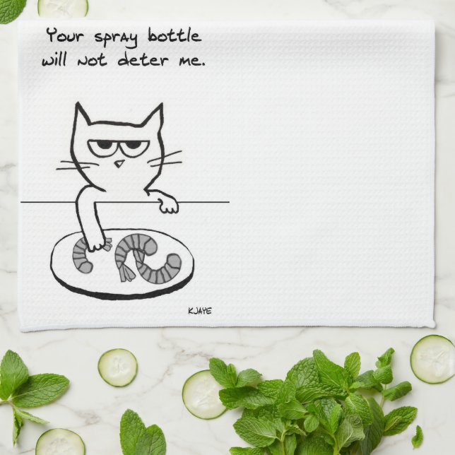 Cats on Countertops - Funny Kitchen Towel (Folded)