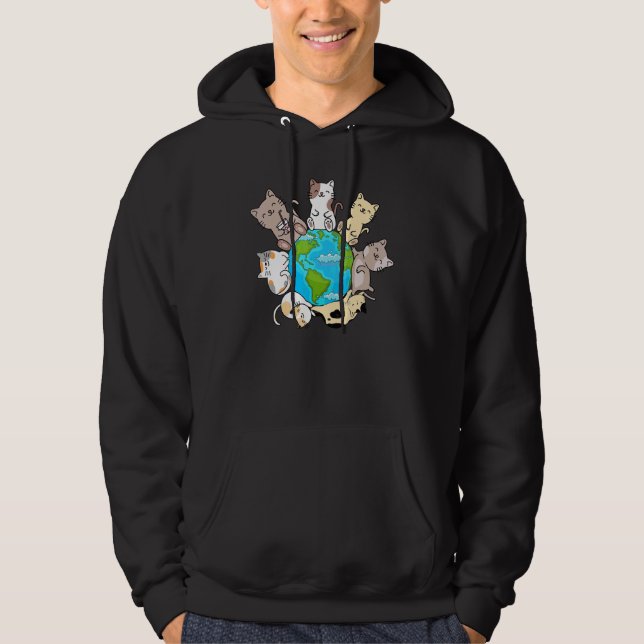 Cats On Earth I Cat  Cats on Earth  Cute Cats Hoodie (Front)