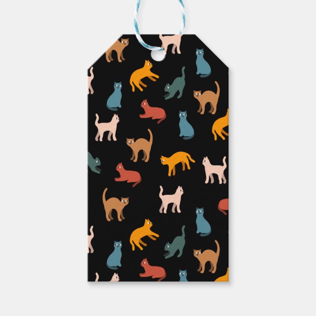 Cats on the black gift tags (Front)