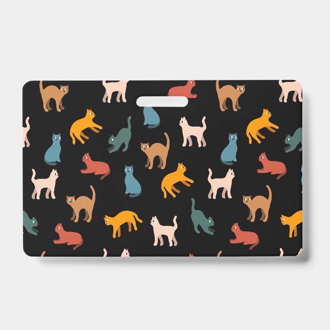 Cats on the black ID badge (Front)