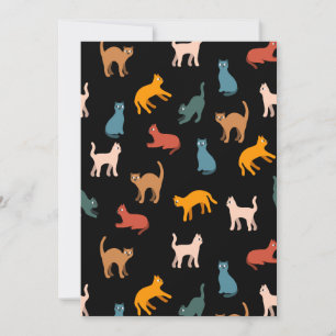 Cats on the black invitation