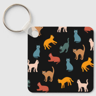 Cats on the black key ring
