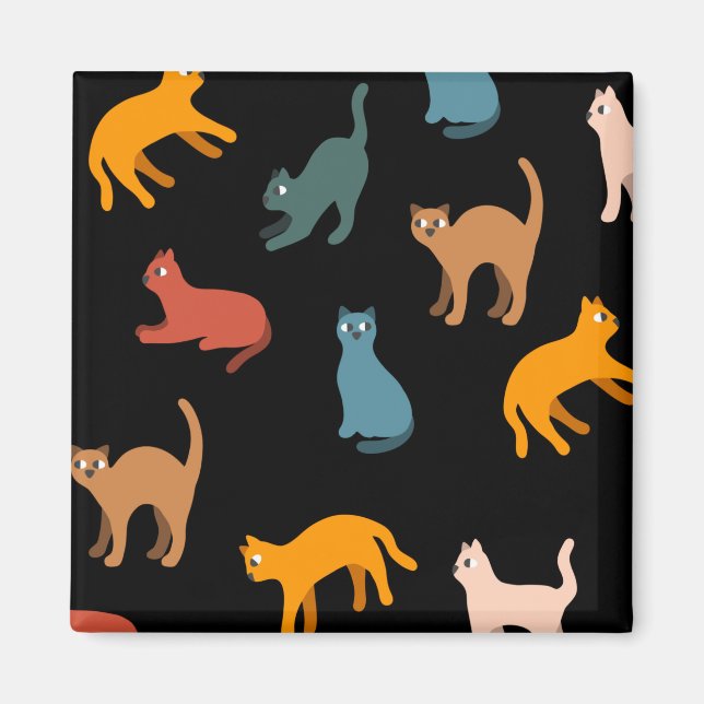 Cats on the black magnet (Front)