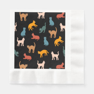 Cats on the black napkin