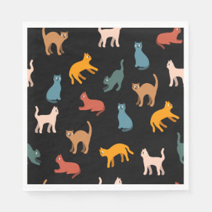 Cats on the black napkin