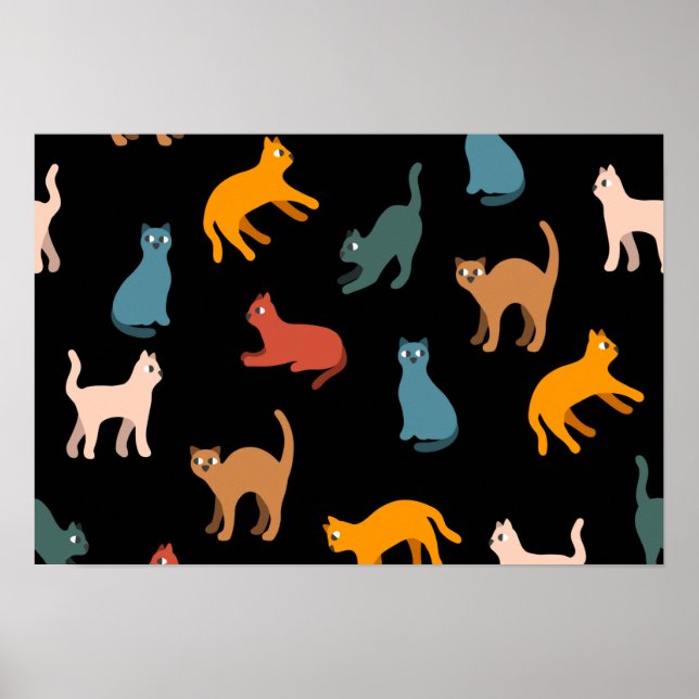 Cats on the black poster (Front)