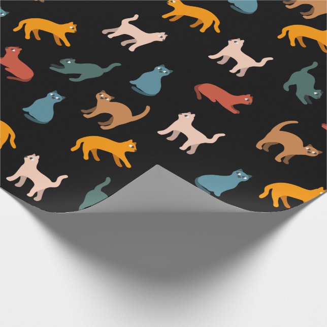Cats on the black wrapping paper (Corner)