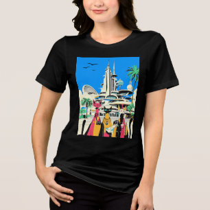 Cats on Vacation Visit the Future Tri-Blend Shirt