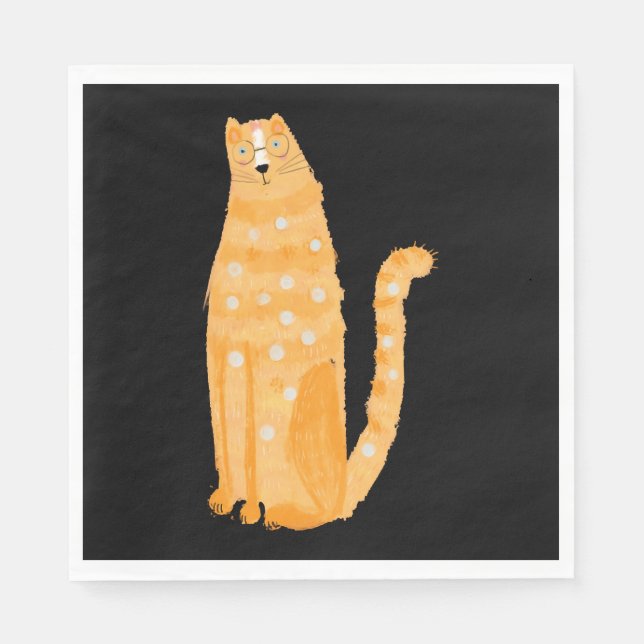 Cats Orange Napkin (Front)