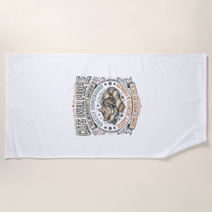Cats Over People Cat Introvert Anti Social Vintage Beach Towel