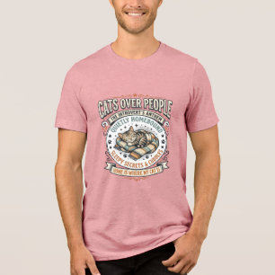 Cats Over People Cat Introvert Anti Social Vintage Tri-Blend Shirt