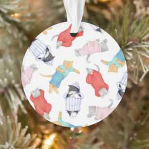 CATS PAJAMAS Ceramic Circle Ornament