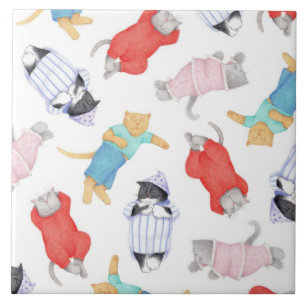 CATS PAJAMAS Ceramic Tile