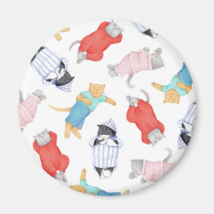 CATS PAJAMAS Round Magnet