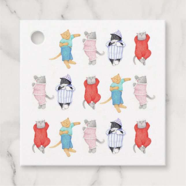 CATS PAJAMAS Square Gift Tags (Front)