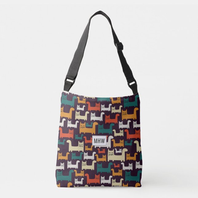 Cats Pattern custom monogram bags (Front)
