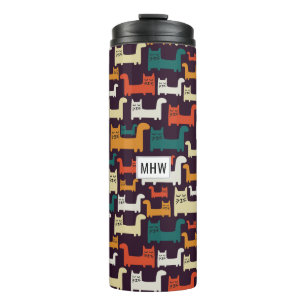 Cats Pattern custom monogram tumbler
