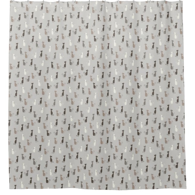Cats pattern shower curtain (Front)