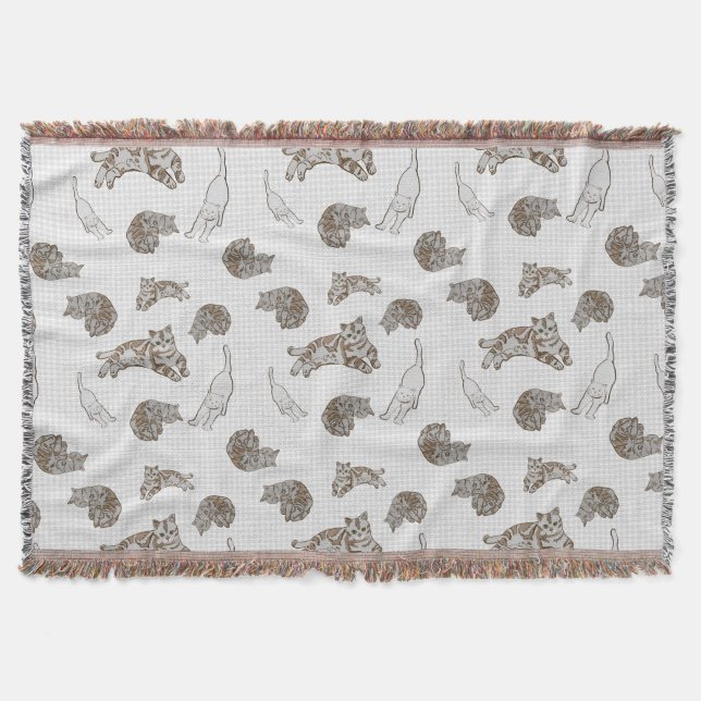 cats pattern throw blanket (Front)